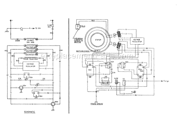 Page E Diagram and Parts List for 8757-0  Briggs and Stratton Generator
